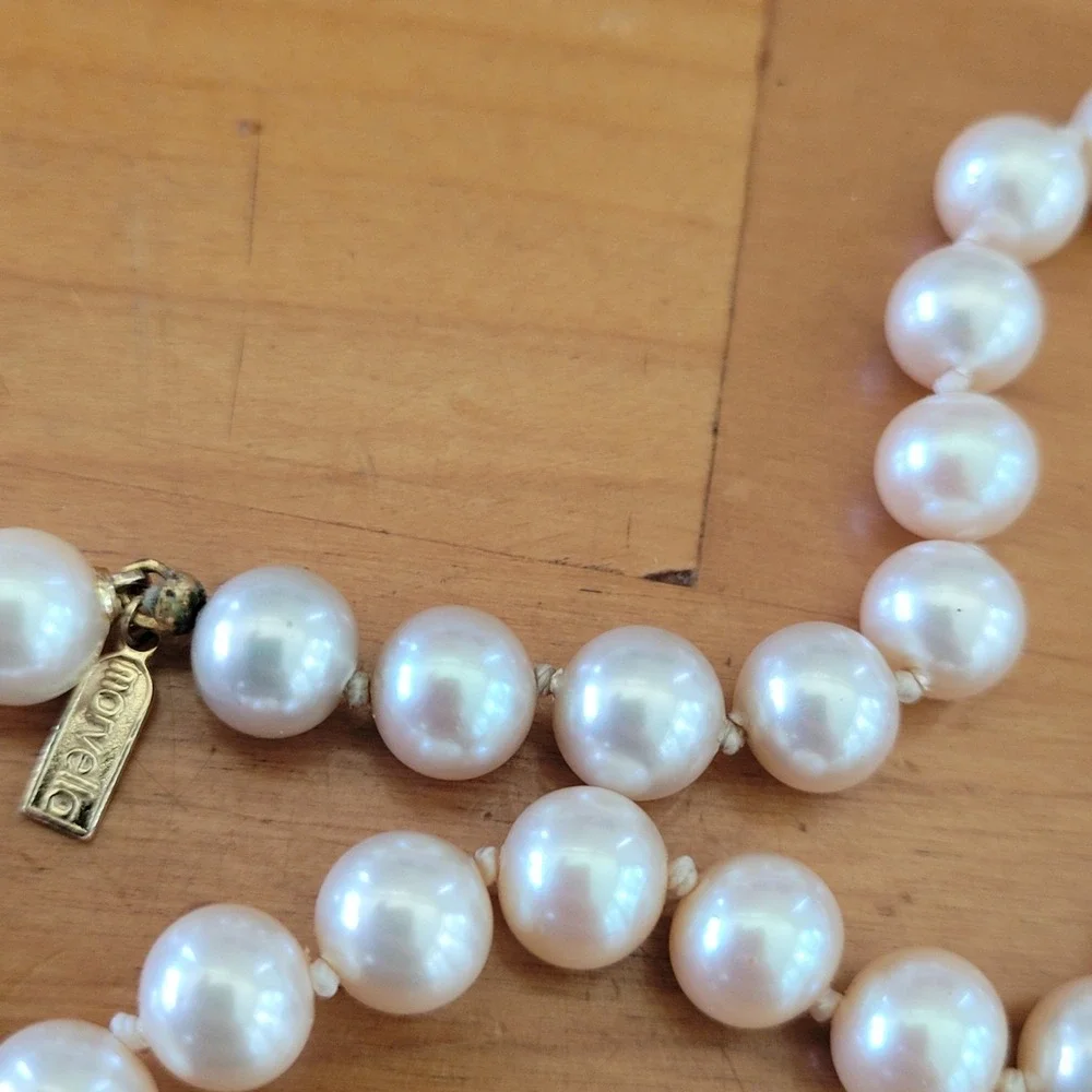 Vintage MARVELLA Faux Pearl Necklace 28 Inch Knotted Long Strand 64g